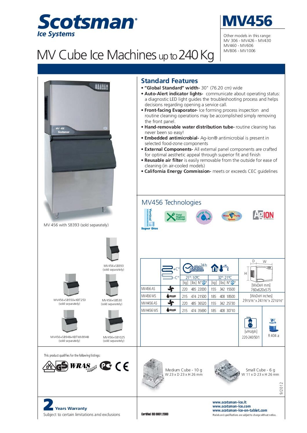 Scotsman 方冰製冰機(MV 系列)<br/>Cube Ice Maker - Image 2